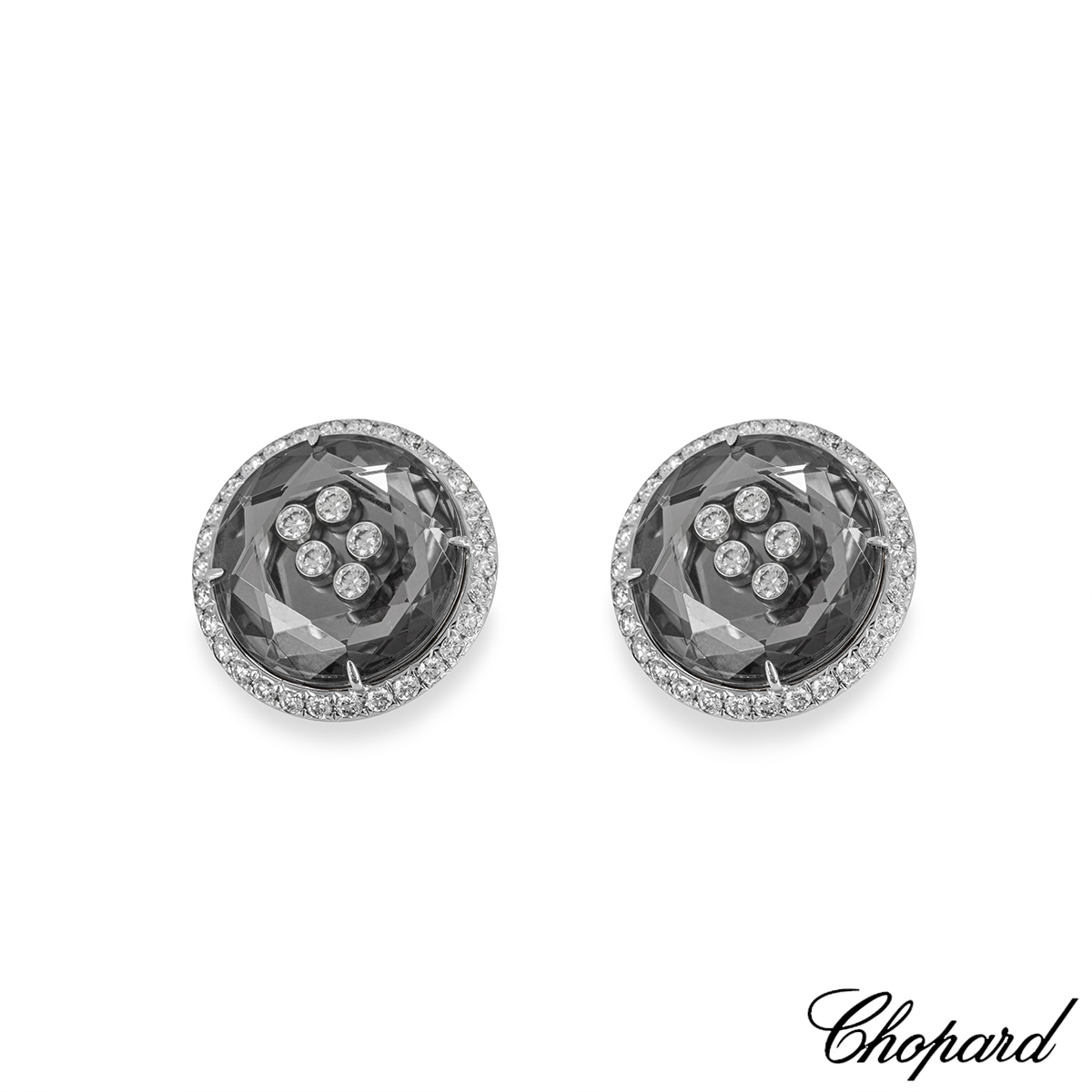 Chopard White Gold Happy Diamonds Earrings 84/6169-1001